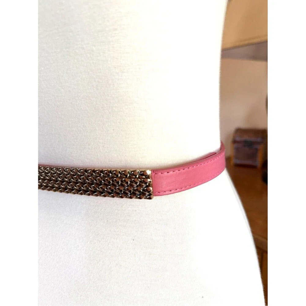 NWT Salmon Women’s Faux Leather Belt with Gold-Tone Detail fits 26-32”